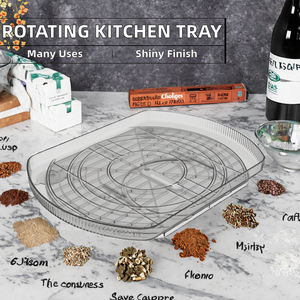 Organizzatore Girevole per Frigorifero Lazy Susan, Contenitore Rettangolare Trasparente per Frigorifero, Organizzatore da Cucina - Product Image 2