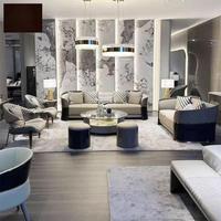 Housse de canapé en cuir italien de luxe de haute qualité, moderne, faite à la main, pour villa, deux places, en forme de L, pour hôtel, salon, haute densité