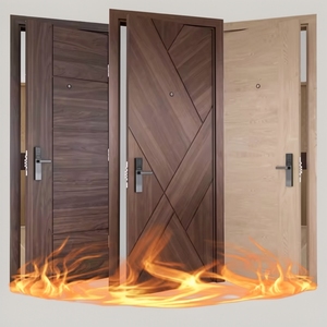 Porte en bois résistante au feu aux normes australiennes, protection contre le feu de 30 minutes, surface finie pour appartement et chambre à coucher - Product Image 1