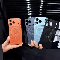 Étui de téléphone portable ultra fin respirant en nid d'abeille avec protection de l'appareil photo pour iPhone 16 Pro Max X Xr Xs Max 11 12 Pro
