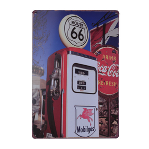 ที่กำหนดเองโบราณเส้นทาง<span class=keywords><strong>66</strong></span>โล่สถานีบริการน้ำมันอลูมิเนียมแขวนป้ายโลหะดีบุก - Product Image 1