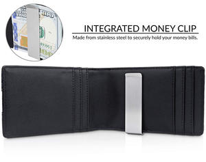 <span class=keywords><strong>Porte</strong></span>-cartes en cuir véritable et pince à dollar 100% Authentique RFID Anti-Theft Short Men's for <span class=keywords><strong>Amazon</strong></span> Wallet with Open Closure Type - Product Image 4