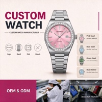 Montre-bracelet pour femme en acier inoxydable avec diamants Mosinite, montre-bracelet pour femme avec logo personnalisé, montres mécaniques automatiques de luxe pour femme