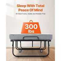 Lit pliant moderne, taille double, cadre en métal, matelas en mousse à mémoire de forme, lit mural pliant rembourré portable pour adultes et invités