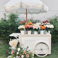 Chariot à bonbons de luxe en métal, chariot de présentation de fleurs personnalisé, chariot mobile pour desserts, décoration pour événements de mariage avec roues, vente en gros