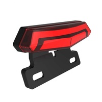 Luz Trasera LED Impermeable para Bicicleta Eléctrica, Luz de Freno Trasera con Soporte para Placa de Matrícula para Bicicleta Eléctrica, Scooter, Motocicleta