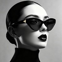Lunettes de soleil audacieuses et épaisses pour femmes, style œil de chat, UV400, monture intégrale, avec accents métalliques, pour tous les jours