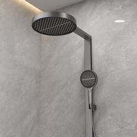 Robinet de douche de bain moderne de haute qualité à 4 fonctions, jet de pluie, jet doux, poignée unique, économie d'eau, ensemble de douche d'hôtel, barre coulissante