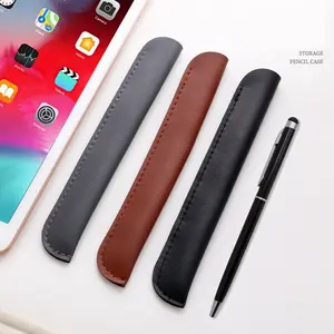 Business Portable Pen Bag Creative Personalized Leather Protective Case Simple Solid Color Leather Pen Bag