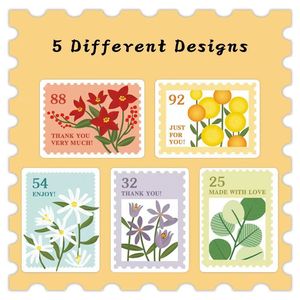 Autocollant adhésif en papier découpé en forme de timbre vintage, idéal pour la décoration d'enveloppes et la fermeture de cadeaux d'anniversaire – Vente chaude - Product Image 2