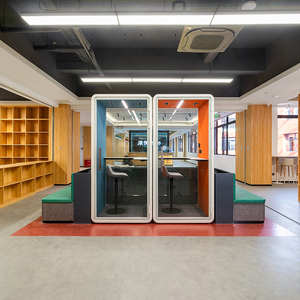 Canada Standard Soundproof Cabin White Exterior Color Acoustic Pods Interior Fabric Office <strong>Booth</strong> Silent Room Prefabricated <strong>Booth</strong> - Product Image 1