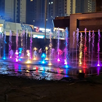 Fontaine de sol extérieure à LED multicolores programmables pour projet paysager de place publique