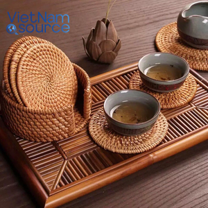 Handmade 100% Vietnamese Rattan Coasters High-End Disposable <b>Drink</b> <b>Holders</b> for Coffee Shop Decoration Directly Sourced Vietnam - Product Image 1