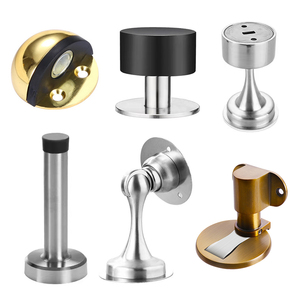 Bouchon de porte demi-rond en <span class=keywords><strong>caoutchouc</strong></span> et acier inoxydable, montage au sol en métal et en bois, robuste, ss201, livraison gratuite - Product Image 1