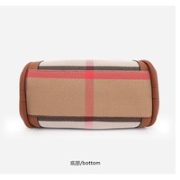 Sac à main en cuir véritable et toile personnalisé de luxe, sac à bandoulière à carreaux de haute qualité, grande capacité, sac fourre-tout décontracté pour femmes
