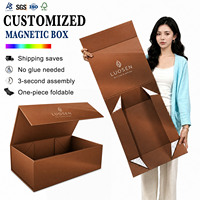 Kotak Hadiah Premium Mewah Kaku, Kotak Karton Lipat Magnetik Kustom untuk Kemasan Hadiah Kosmetik Perawatan Kulit