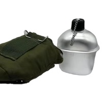 Bouteille d'eau de cantine en aluminium pour l'extérieur bouteille d'eau de randonnée de survie avec pochette