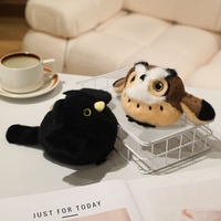 Porte-clés en peluche hibou personnalisé OEM ODM, Réplique 1:1 de pendentif animal en peluche, Breloque hibou en peluche douce et ronde pour la décoration de sacs et de clés