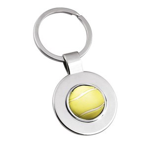 Llavero de Tenis con Diseño Redondo de Metal Liso, Accesorio Deportivo - Product Image 1