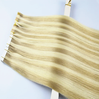Extensions de cheveux naturels 100% humains de qualité supérieure 12A, double épaisseur, pointes épaisses, 40 pièces par paquet, extensions à bandes adhésives droites, vente en gros
