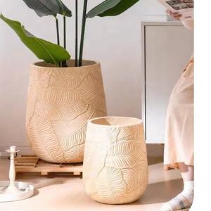 Populaire rond ciment balcon Imagination <span class=keywords><strong>millénaire</strong></span> bois feuille Texture Pot de fleur maison et jardin décoratif Pot de plante - Product Image 2