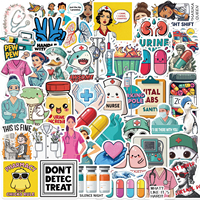 50 autocollants amusants sur le thème de la santé, à faire soi-même, en PVC imperméable, pour décorer ordinateur portable, guitare, bagages, tasse, pour adolescents et adultes, autocollants en vinyle