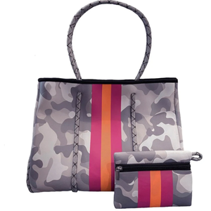 กระเป๋าโท้ทนีโอพรีนกันน้ำสำหรับผู้หญิงกระเป๋าแฟชั่นฤดูร้อน/ฤดูใบไม้ร่วงสำหรับยิมยิมชายหาดกระเป๋าสะพายไหล่สำหรับการเดินทาง - Product Image 6