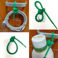 Attaches-câbles en silicone en forme de calebasse à double trou, corde de suspension en forme de 8, dispositif d'enroulement pour câbles de données et stockage numérique, attache multifonctionnelle