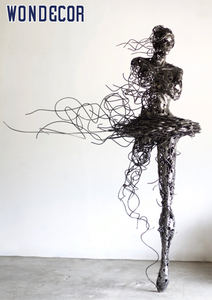 Açık bahçe Metal sanat dekorasyon soyut yaşam boyutu kadın paslanmaz çelik heykel - Product Image 2