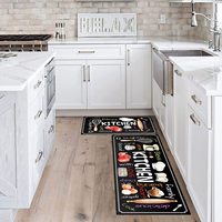Print Washable Kitchen Rugs Set 2 Piece Rugs Runner Set Waterproof Kitchen Floor Door Mat Non-Slip Kitchen Mats for Home