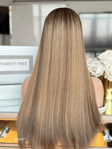 Perruques européennes vierges de luxe 100% personnalisées, perruques casher juives, transparentes sans colle, pour ligne de cheveux pré-plumée sur le devant - Product Image 4