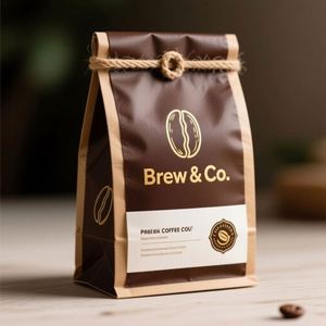 ถุงกาแฟกระดาษคราฟท์สีน้ำตาลแบบกำหนดเอง พร้อมวาล์วและสายรัดโลหะเพื่อการปิดผนึกซ้ำได้เพื่อรักษาความสด - Product Image 2