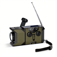 Mini Radio d'Urgence Portable Solaire à Manivelle Économique 2000 mAh, Radio d'Urgence Rechargeable AM FM WB avec Chargeur Électrique