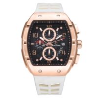 Montre Seiko à quartz multifonctionnelle de luxe pour homme, étanche, lumineuse, nouvelle, six aiguilles, bracelet en caoutchouc 44 mm, tendance, diffusion en direct