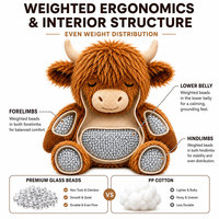 Offre Spéciale : Peluche Premium Lestée, Fabricant d'Animaux en Peluche Personnalisés, Vache des Highlands en Peluche Personnalisée, Jouet en Peluche Personnalisé OEM