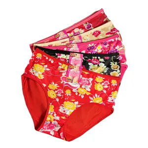 China Sale Low Price Flower Print Large Size Women's Custom Sexy For Ladies Mujer Panties.