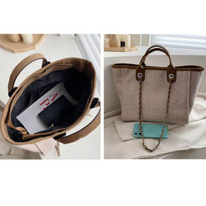 Vintage <b>large</b> capacity cotton <b>canvas</b> women's casual outdoor customizable casual fashion tote <b>bag</b> - Product Image 4