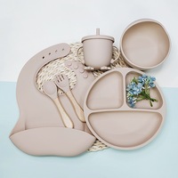 Ensemble de bols à ventouse anti-chute en silicone de qualité alimentaire pour bébé, écologique et moderne, 6 pièces, pour l'alimentation des bébés