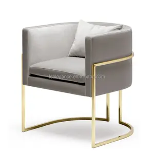 Modern ergonomik kadife kumaş döşemeli lüks oturma odası mobilya eğlence şezlong kol sandalyeler yemek sandalyesi