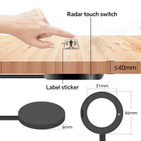 DC12V/24V tablero de madera LED Sensor táctil atenuador interruptor 5A 60W interruptor de superficie oculta para Smart Home tira de luces LED inductivas