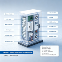 Armoire de stockage de batterie solaire LiFePO4 SMS Project Ready LV BESS 15kW 32kWh avec PCS, BMS, RS485/WiFi