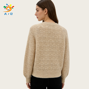 Suéter de <span class=keywords><strong>Lana</strong></span> Merino para <span class=keywords><strong>Mujer</strong></span>, Color Sólido, Tejido, Suave, Cálido, Transpirable, Informal, para Uso Diario, Otoño, con Botones, 2026 - Product Image 3
