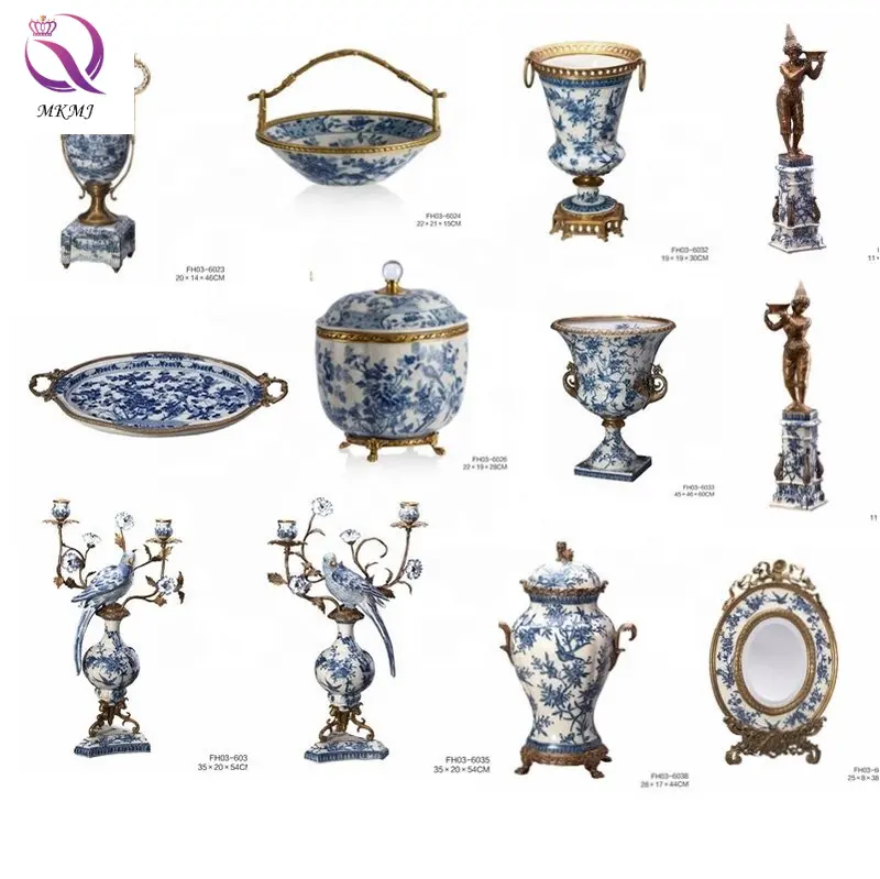 Guangzhou China high-grade blue and white porcelain hand-painted home decoration house accessories home decoration and garden