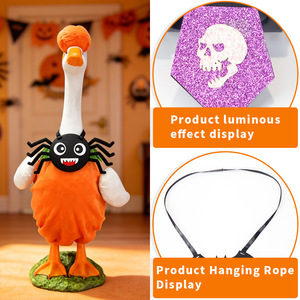 Décoration d'Halloween : oie triangulaire pour porche, écharpe citrouille, costume d'animal pour la Fête des Fantômes, araignée qui couine - Product Image 4