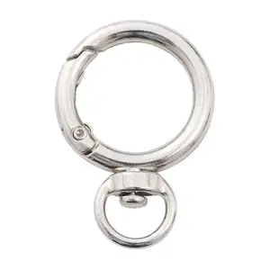 Zinc Alloy Rotatable Spring Ring Fittings for Keys, Bag Chains or Small Items