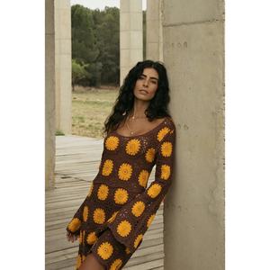 Vestido de Ganchillo Ligero de Punto, Diseño Recién Llegado, Vestido Informal de Ganchillo - Product Image 1