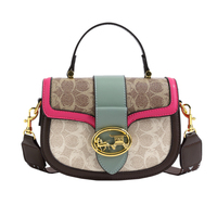 Sac à bandoulière de style décontracté pour femmes avec design vintage français, forme de selle large, version petite poignée carrée luxueuse