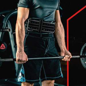 BODYSMART Suede Leather Powerlifting <b>Belt</b>-Single/Double Prong Options Available in <b>Black</b>/Blue/Gray - Product Image 4