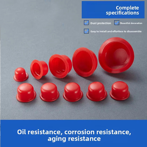 Bouchon d'extrémité en caoutchouc industriel personnalisé, anti-poussière, rouge, avec filetage interne, pour tige en acier, résistant à la corrosion - Product Image 4