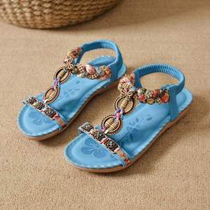 Sandales basses à bout ouvert pour femme, style bohème plat, minimalistes, polyvalentes, décontractées, pour la plage, collection automne-hiver 2026 - Product Image 4